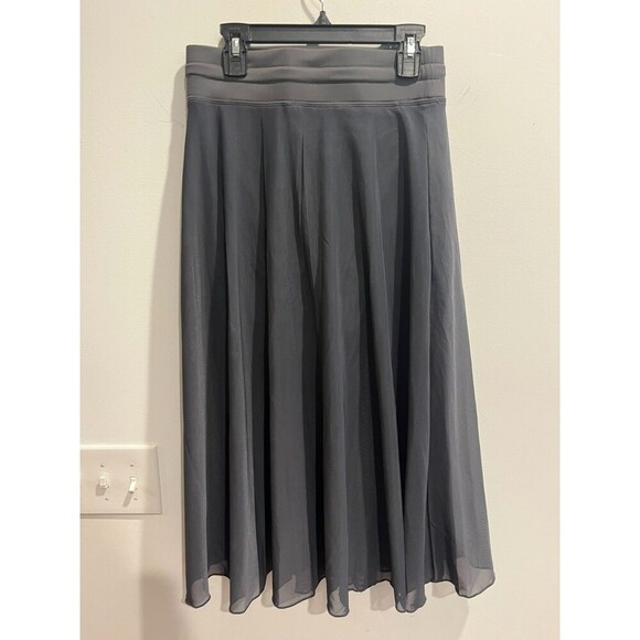 Halara Women Gray A Line Maxi Skirt XS Drawstring Mesh Elastic Waist Pull-On NWT - Picture 6 of 9